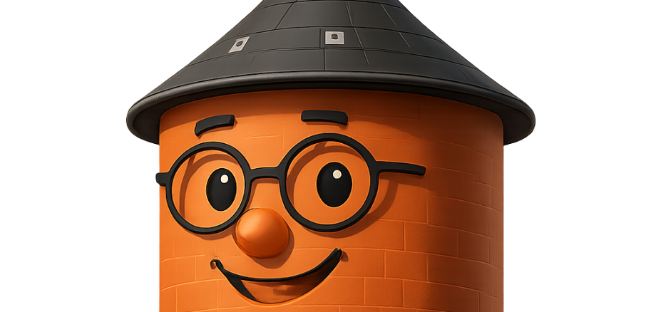 TOWNy, el nuevo chatbot, es una imagen dibujada simbólicamente de la torre del agua con gafas y una simpática cara sonriente.